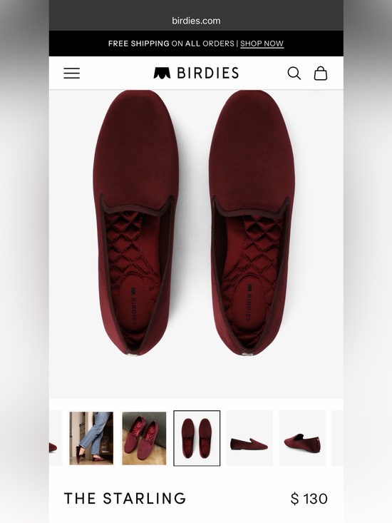Birdies Shoes - Birdies Starling Slip-On Flats in Burgundy